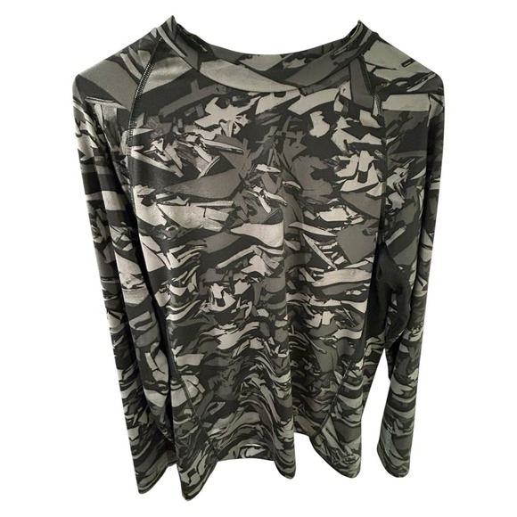 RUSSELL Dri Power Stretchy Activewear Shirt in Gray Black Camo Women's Large - Picture 2 of 2